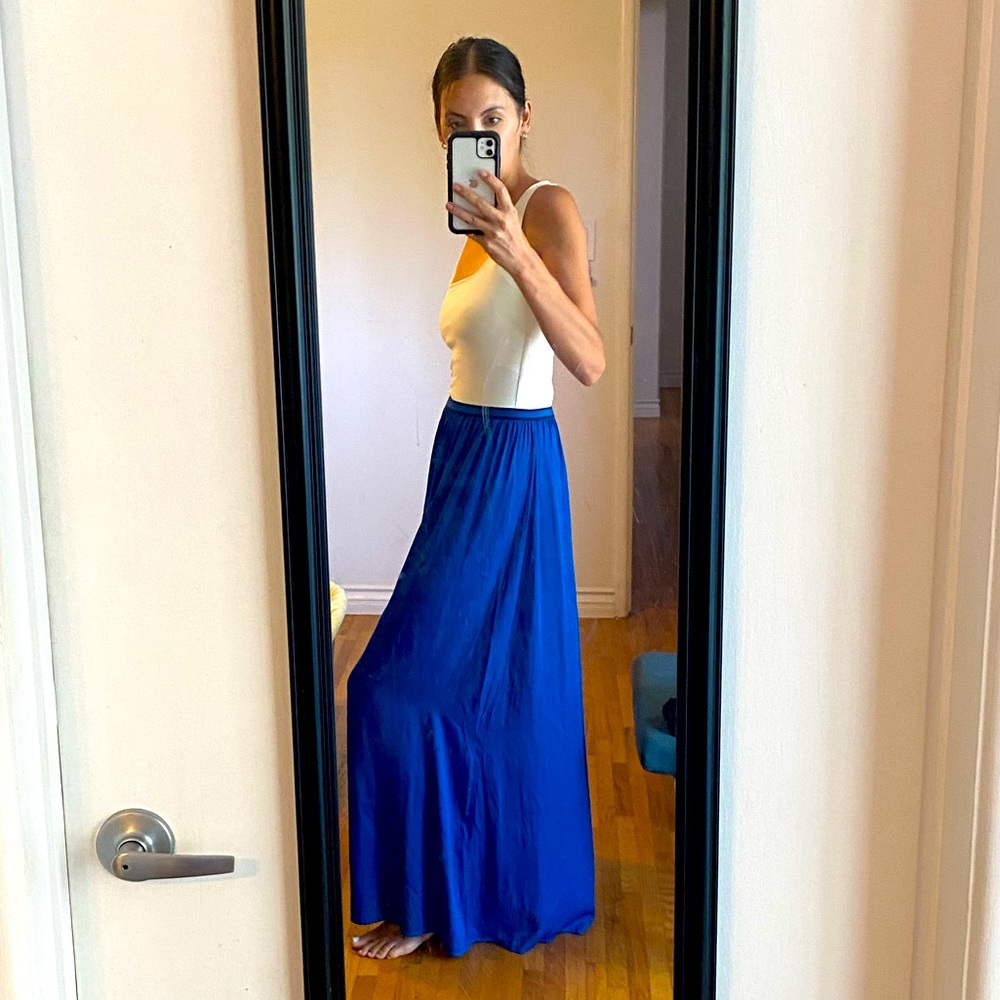 Zara vibrant blue maxi skirt